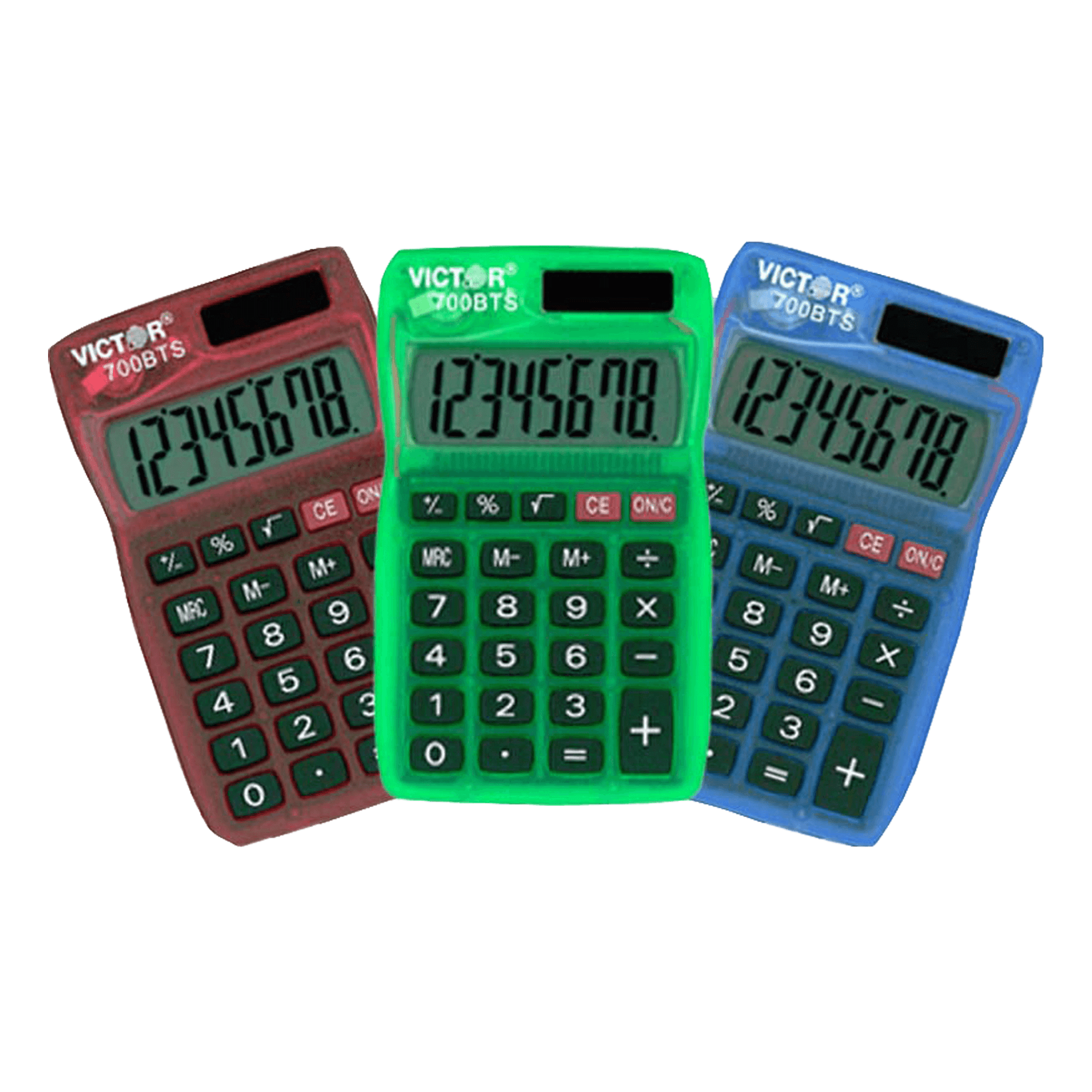8 Digit Pocket Calculator in Translucent Bright Colors Western Paper